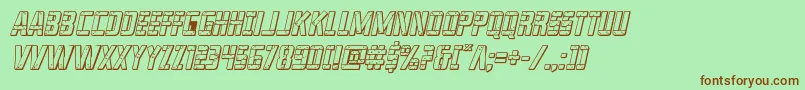 Fonte franknplank3dboldital – fontes marrons em um fundo verde