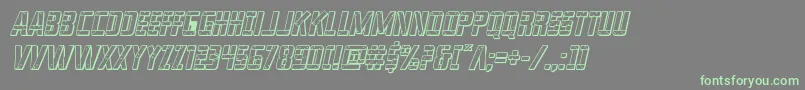 Fonte franknplank3dboldital – fontes verdes em um fundo cinza