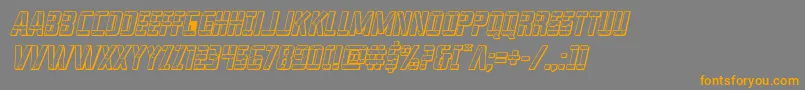 franknplank3dboldital-Schriftart – Orangefarbene Schriften auf grauem Hintergrund
