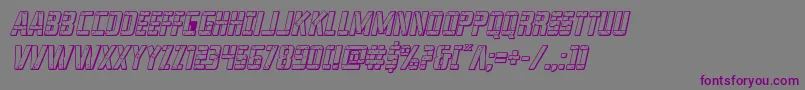 franknplank3dboldital-Schriftart – Violette Schriften auf grauem Hintergrund