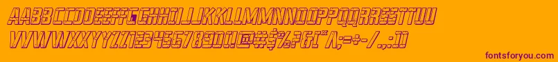 Шрифт franknplank3dboldital – фиолетовые шрифты на оранжевом фоне