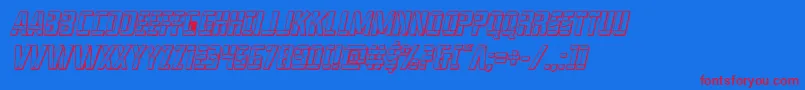 franknplank3dboldital-fontti – punaiset fontit sinisellä taustalla