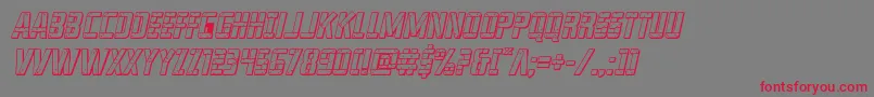 franknplank3dboldital Font – Red Fonts on Gray Background