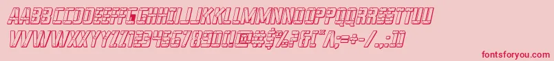 franknplank3dboldital Font – Red Fonts on Pink Background