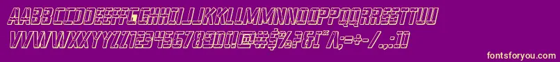 franknplank3dboldital Font – Yellow Fonts on Purple Background