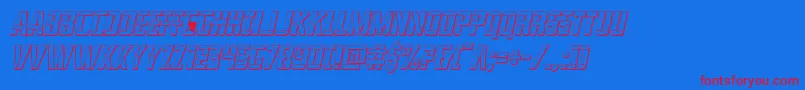 franknplank3dital-Schriftart – Rote Schriften auf blauem Hintergrund