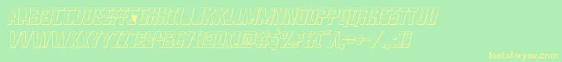 franknplank3dital Font – Yellow Fonts on Green Background