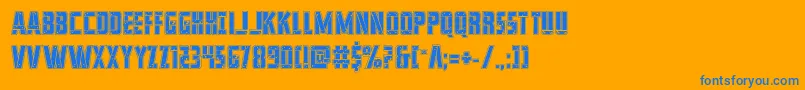 franknplankacad Font – Blue Fonts on Orange Background