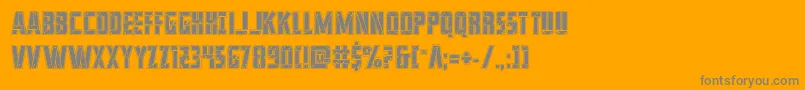 フォントfranknplankacad – オレンジの背景に灰色の文字