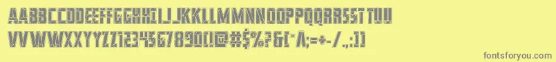 フォントfranknplankacad – 黄色の背景に灰色の文字