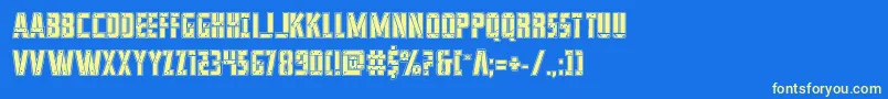 franknplankacad Font – Yellow Fonts on Blue Background