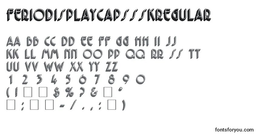 Czcionka FeriodisplaycapssskRegular – alfabet, cyfry, specjalne znaki