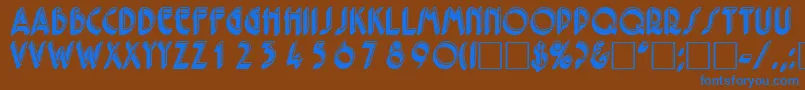 FeriodisplaycapssskRegular Font – Blue Fonts on Brown Background