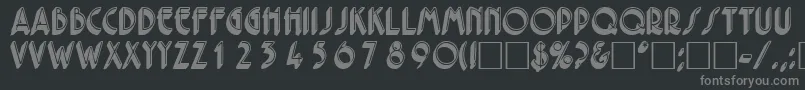 Шрифт FeriodisplaycapssskRegular – серые шрифты на чёрном фоне