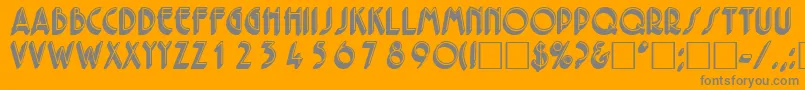 FeriodisplaycapssskRegular-Schriftart – Graue Schriften auf orangefarbenem Hintergrund