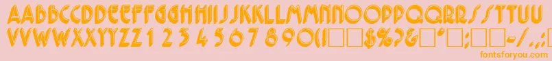 FeriodisplaycapssskRegular Font – Orange Fonts on Pink Background