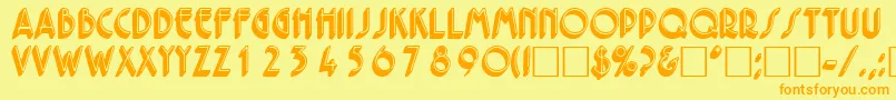 FeriodisplaycapssskRegular Font – Orange Fonts on Yellow Background