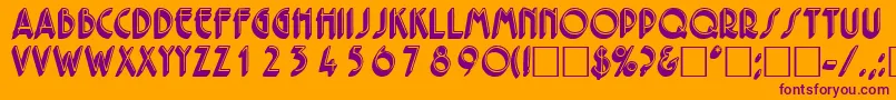 FeriodisplaycapssskRegular Font – Purple Fonts on Orange Background