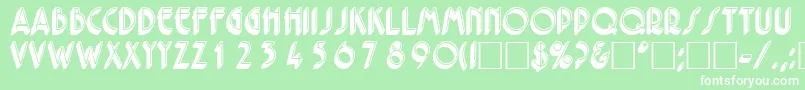 FeriodisplaycapssskRegular-Schriftart – Weiße Schriften auf grünem Hintergrund