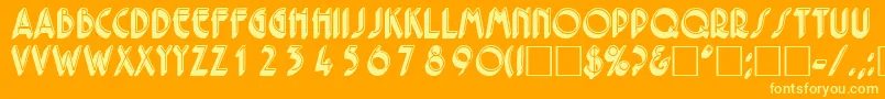 FeriodisplaycapssskRegular Font – Yellow Fonts on Orange Background