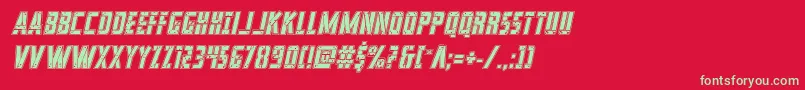 franknplankacadital Font – Green Fonts on Red Background