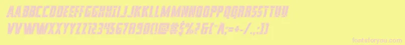 franknplankacadital Font – Pink Fonts on Yellow Background