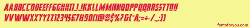 franknplankacadital Font – Red Fonts on Yellow Background