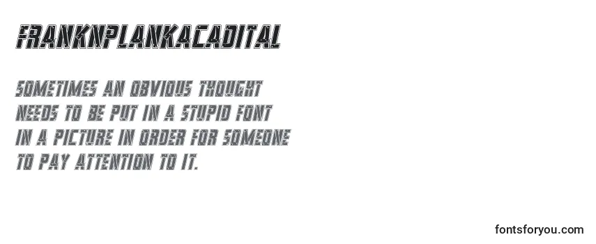 Review of the Franknplankacadital Font