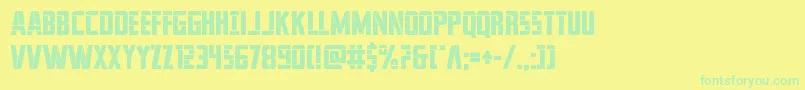 Fonte franknplankbold – fontes verdes em um fundo amarelo