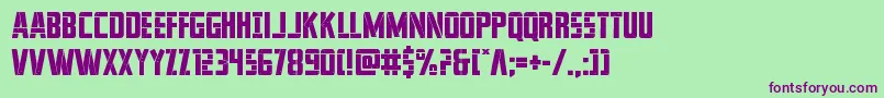 franknplankbold Font – Purple Fonts on Green Background