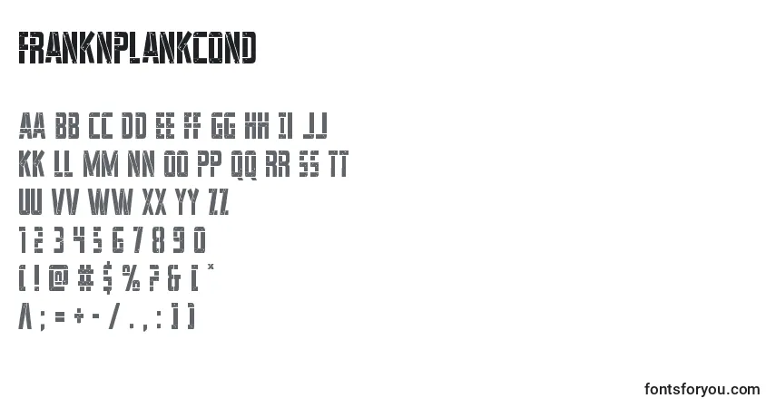 Шрифт Franknplankcond – алфавит, цифры, специальные символы