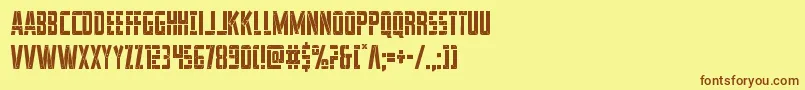 Шрифт franknplankcond – коричневые шрифты на жёлтом фоне