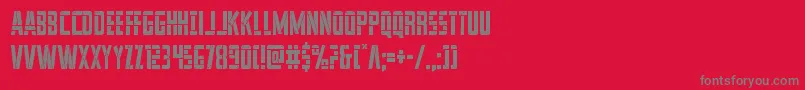 フォントfranknplankcond – 赤い背景に灰色の文字