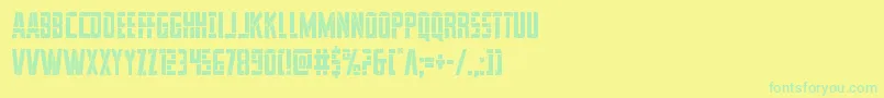 フォントfranknplankcond – 黄色い背景に緑の文字