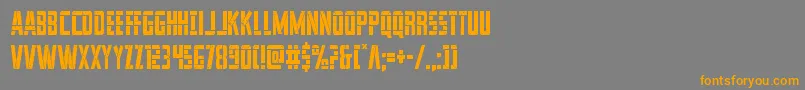 フォントfranknplankcond – オレンジの文字は灰色の背景にあります。