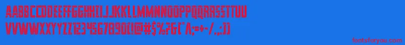 franknplankcond Font – Red Fonts on Blue Background