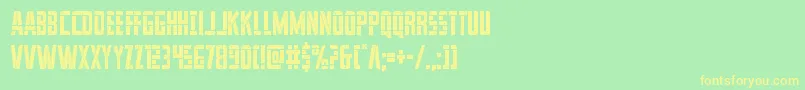 フォントfranknplankcond – 黄色の文字が緑の背景にあります