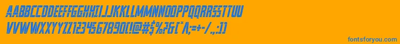 フォントfranknplankcondital – オレンジの背景に青い文字