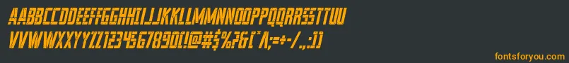 フォントfranknplankcondital – 黒い背景にオレンジの文字