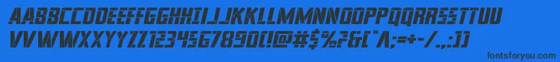 franknplankexpandital Font – Black Fonts on Blue Background