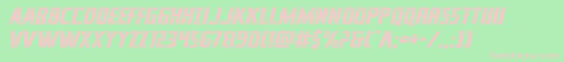 franknplankexpandital Font – Pink Fonts on Green Background