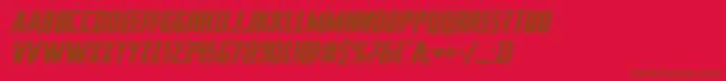 Fonte franknplankital – fontes marrons em um fundo vermelho