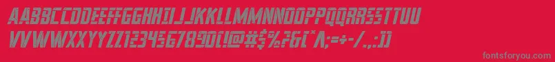 franknplankital Font – Gray Fonts on Red Background