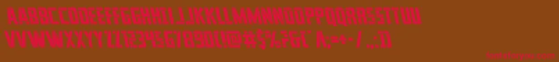 franknplankleft Font – Red Fonts on Brown Background