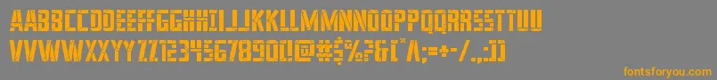 franknplanklight-Schriftart – Orangefarbene Schriften auf grauem Hintergrund