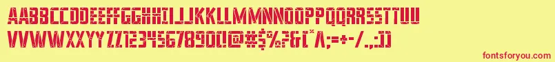 franknplanklight Font – Red Fonts on Yellow Background