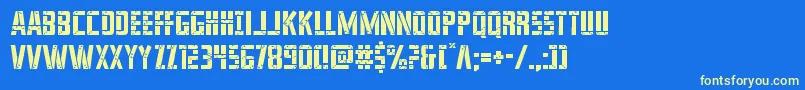 franknplanklight Font – Yellow Fonts on Blue Background