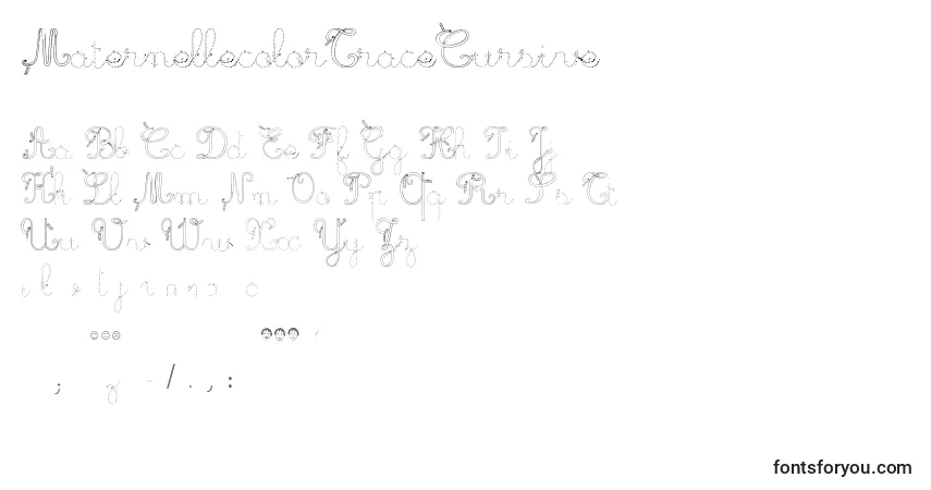 Schriftart MaternellecolorTraceCursive – Alphabet, Zahlen, spezielle Symbole