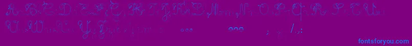 MaternellecolorTraceCursive Font – Blue Fonts on Purple Background