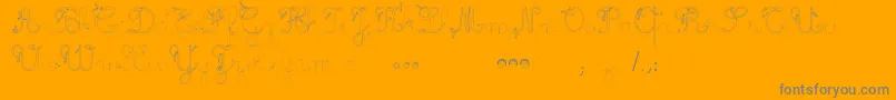 MaternellecolorTraceCursive Font – Gray Fonts on Orange Background